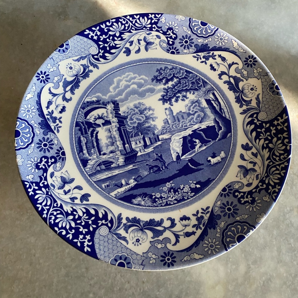 Spode blue and white cake stand